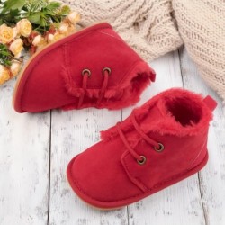 CENCIRILY Babyschuhe für Neugeborene, Mädchen und Jungen, Fleece, kuscheliges Fellfutter, warme Winterstiefeletten mit Gummisohle, rutschfeste Lauflernstiefel