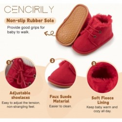 CENCIRILY Babyschuhe für Neugeborene, Mädchen und Jungen, Fleece, kuscheliges Fellfutter, warme Winterstiefeletten mit Gummisohle, rutschfeste Lauflernstiefel