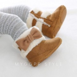 Ohwawadi Babystiefel für Jungen und Mädchen, gemütliche Fleece-Hausschuhe, Schneestiefel, Winterschuhe für Babymädchen, warme Babybett-Schuhe für Neugeborene