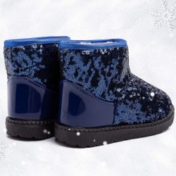 Techcity Winterstiefel für Jungen und Mädchen, warm, mit Pailletten und Fell gefüttert, wasserdicht, glitzernd, Prinzessinnen-Outdoor-Schuhe (Kleinkind/Kleinkind)