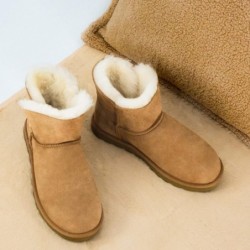 WaySoft Schnee-Winterstiefel aus echtem australischem Schaffell für Damen, klassische wasserabweisende Lammfellstiefel für Damen