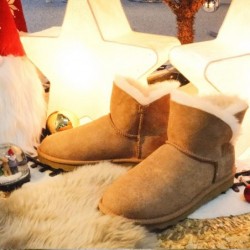 WaySoft Schnee-Winterstiefel aus echtem australischem Schaffell für Damen, klassische wasserabweisende Lammfellstiefel für Damen