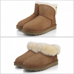 WaySoft Schnee-Winterstiefel aus echtem australischem Schaffell für Damen, klassische wasserabweisende Lammfellstiefel für Damen