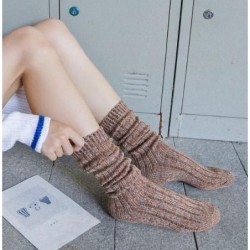 TINTAO Damensocken, Baumwollstrick, lässige Crew-Socken, dick gestrickt, warme Wollsocken, Slouch-Socken, Geschenksocken für Frauen