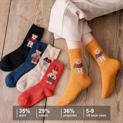 IIG Süße, warme Wollsocken für Damen, supergemütliche, dicke Crew-Wintersocken, Geschenke