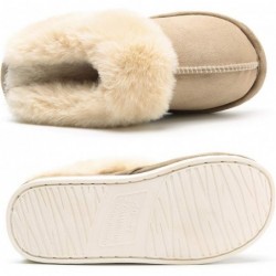 Epsion Damen Winterpantoffeln, warm, Kunstfell, flauschig, Schlupfschuhe, Wildleder, Plüschfutter/rutschfeste Sohle, für drinnen und draußen