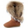 APHNUS Damen Stiefeletten mit halbhohem Schaft, Kuhleder, Fell, Schneestiefel