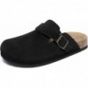 Xiakolaka Damen Wildleder Clogs Verstellbare Schnalle Schlupfschuhe Fußbett Home Clog Hausschuhe