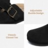 Xiakolaka Damen Wildleder Clogs Verstellbare Schnalle Schlupfschuhe Fußbett Home Clog Hausschuhe