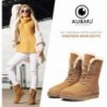 AU&MU Aumu Damen Lammfell Leder Schaffell Klassische Schnürstiefeletten Halbhohe Flache Winterstiefel aus Fell…